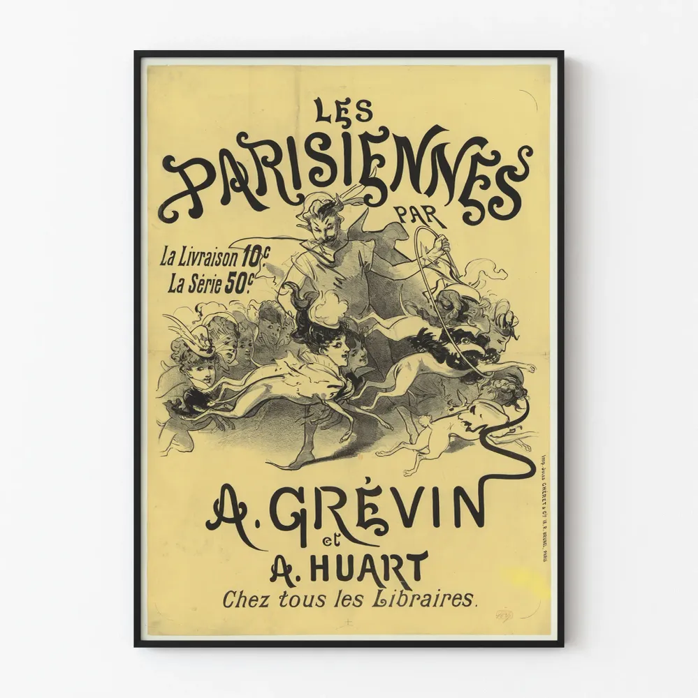 Vintagejuliste Les Parisiennes . Grévin et . Huart seinäkoristelu