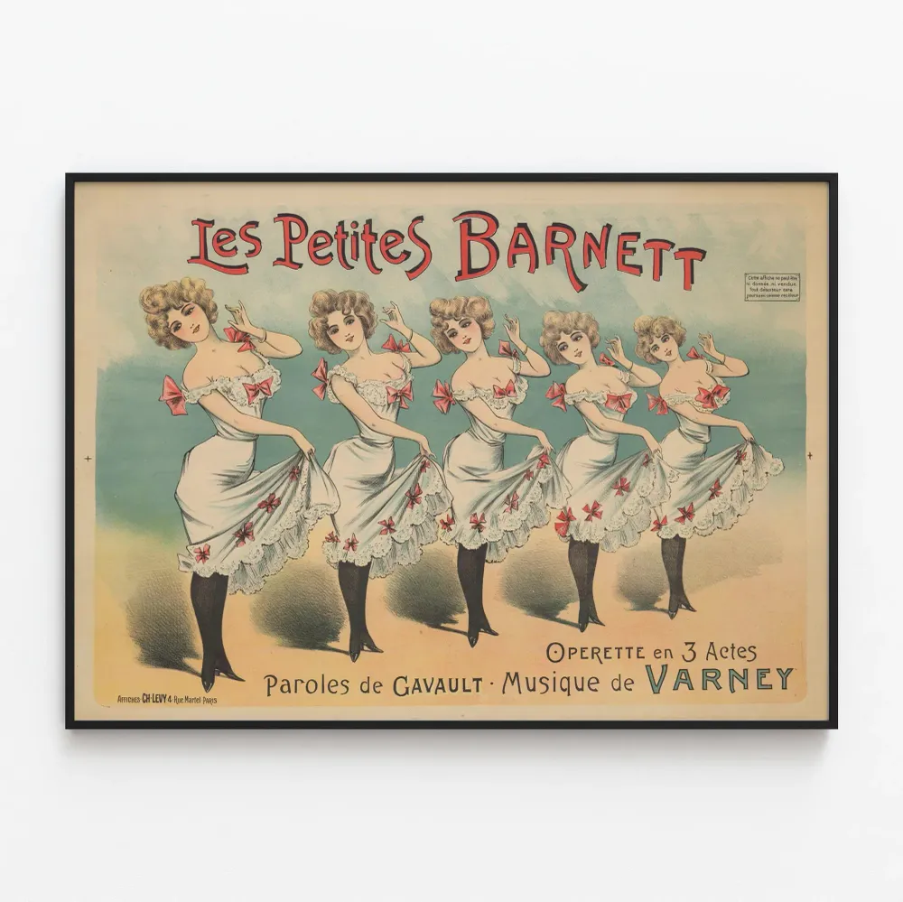 Vintagejuliste Les Petites Barnett seinäkoristelu retro