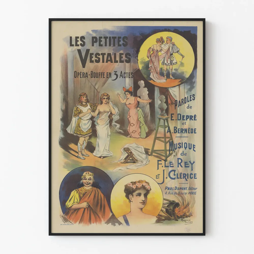 Vintagejuliste Les Petites Vestales - Opéra-Bouffe kolmessa näytöksessä
