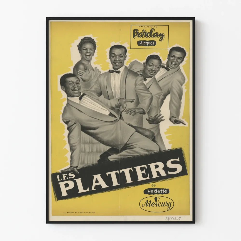 Vintagejuliste Les Platters - Retro musiikkinen seinäkoristelu