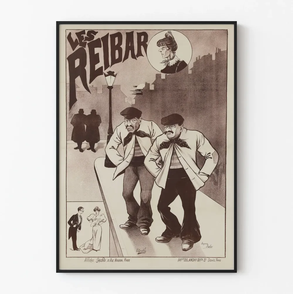 Vintagejuliste Les Reibar - Kuvitettu seinäkoristelu