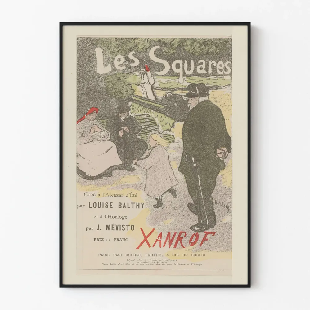 Vintagejuliste Les Squares Xanrofilta - Taiteellinen seinäkoristelu