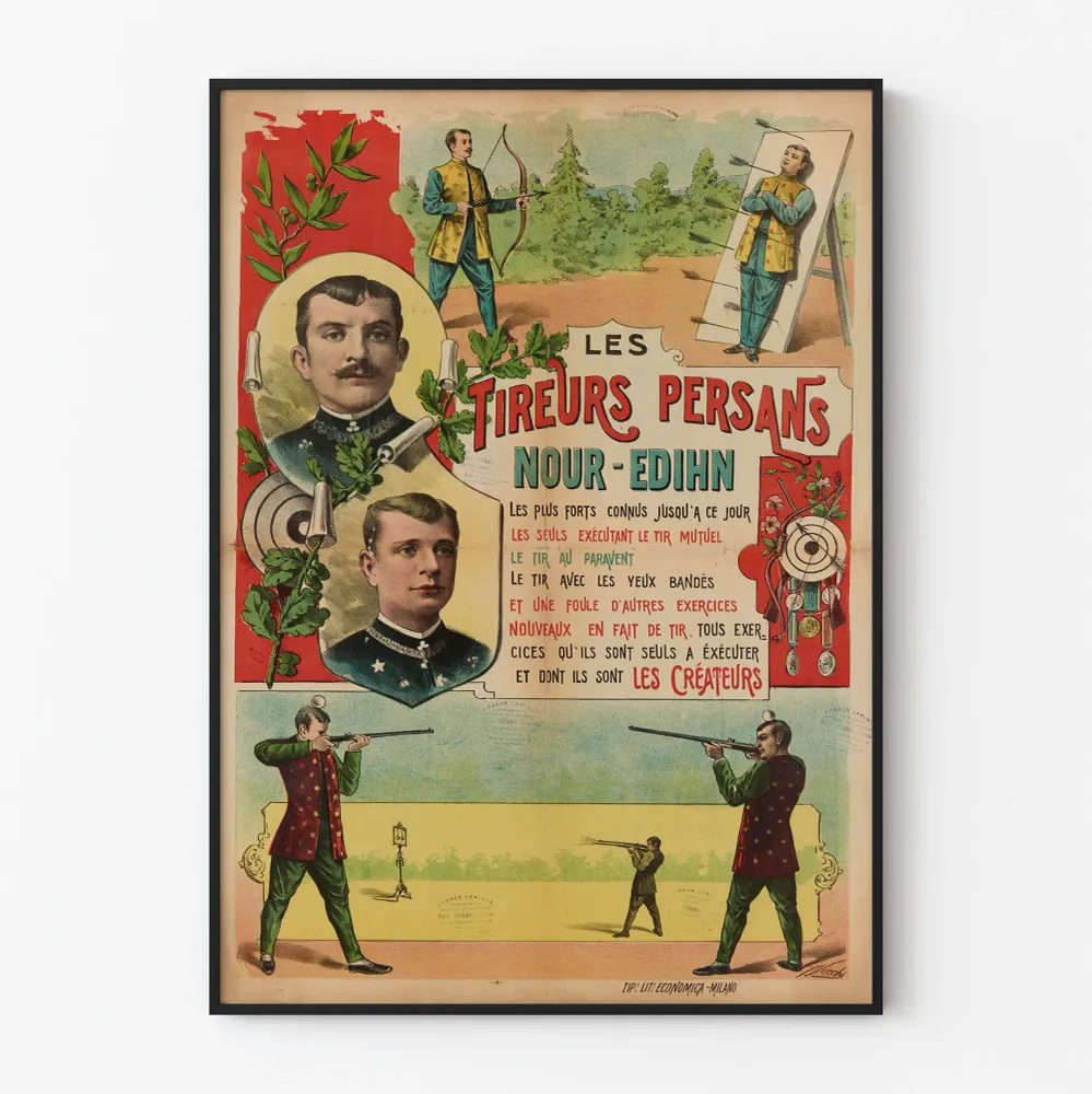 Vintagejuliste Les Tireurs Persans Nour-Edihn - Alkuperäinen seinäkoristelu