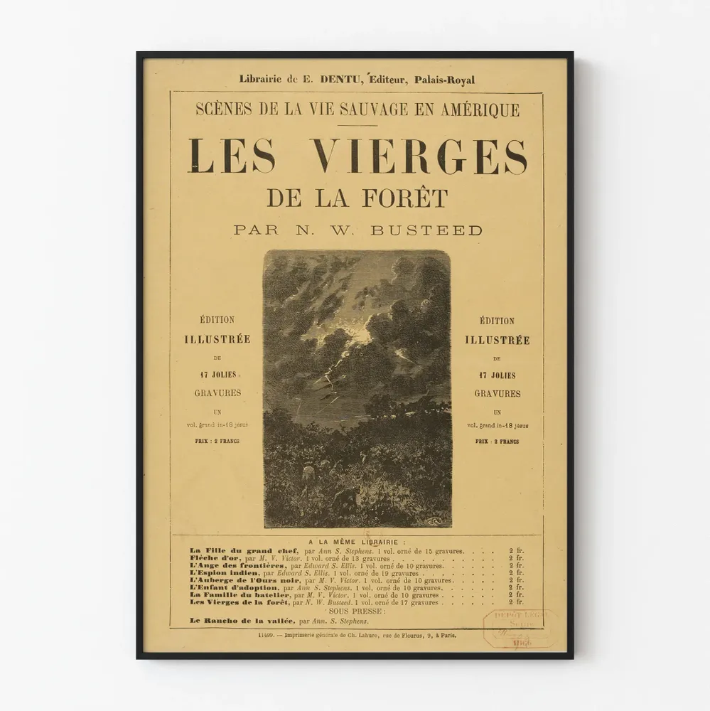 Vintagejuliste Les Vierges de la êt - Vanha kaiverrus luonnon tunnelmalla