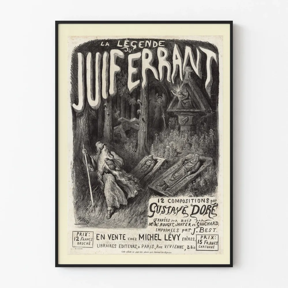 Vintagejuliste La Légende du Juif Errant Gustave Doré'n teoksesta