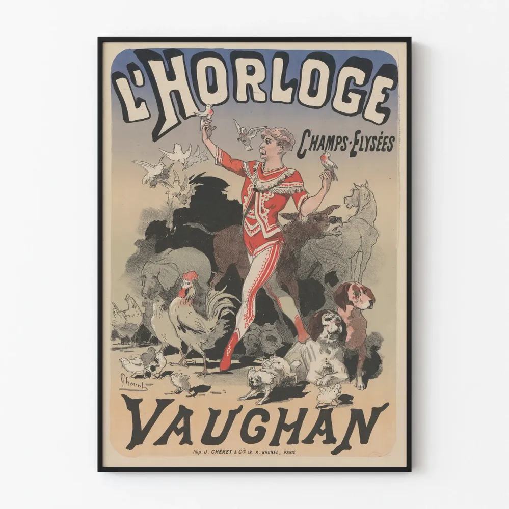 Vintagejuliste L'Horloge Vaughan - Maalaustyylinen seinäkoriste
