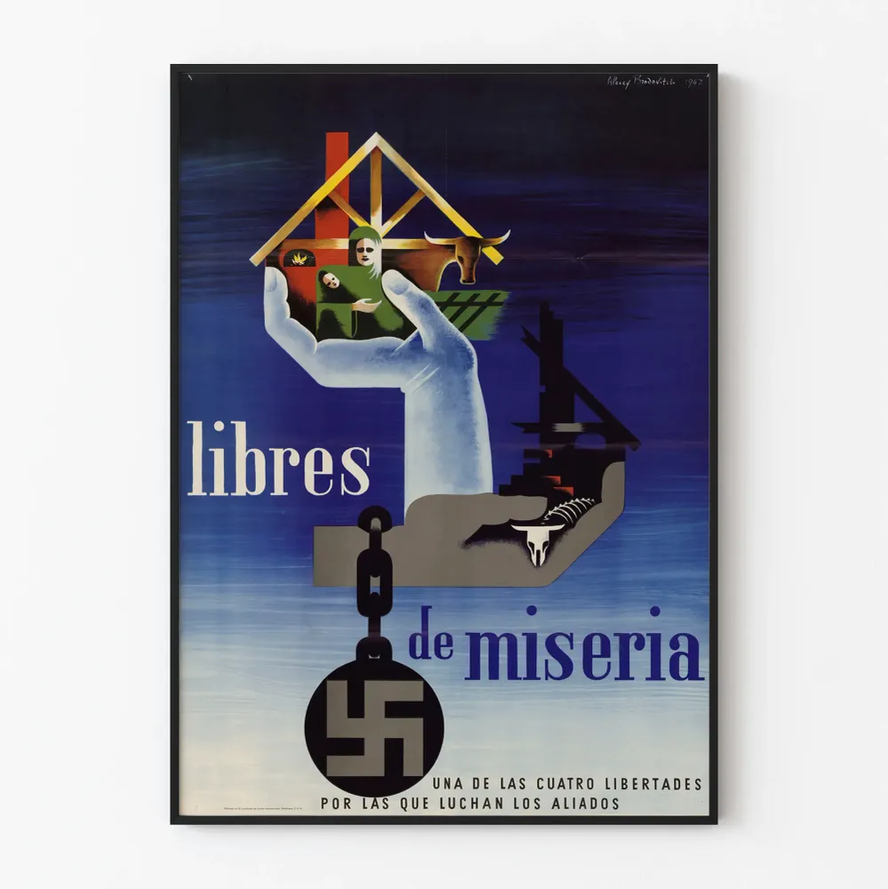 Vintagejuliste 'Libres de miseria' - Inspiroiva seinäkoristelu