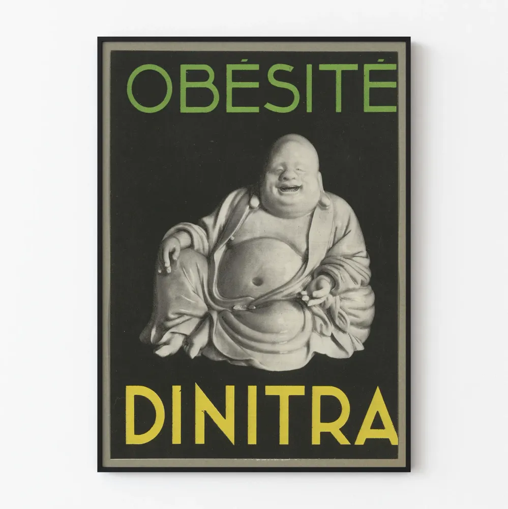 Vintagejuliste Liikalihavuus Dinitra - Retroseinustamainen sisustus