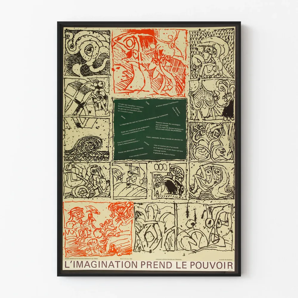 Vintagejuliste L'Imagination Prend Le Pouvoir - Taiteellinen seinäkoristelu
