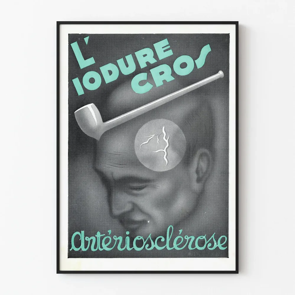 Vintagejuliste L'Iodure Cros seiniesi koristeluun