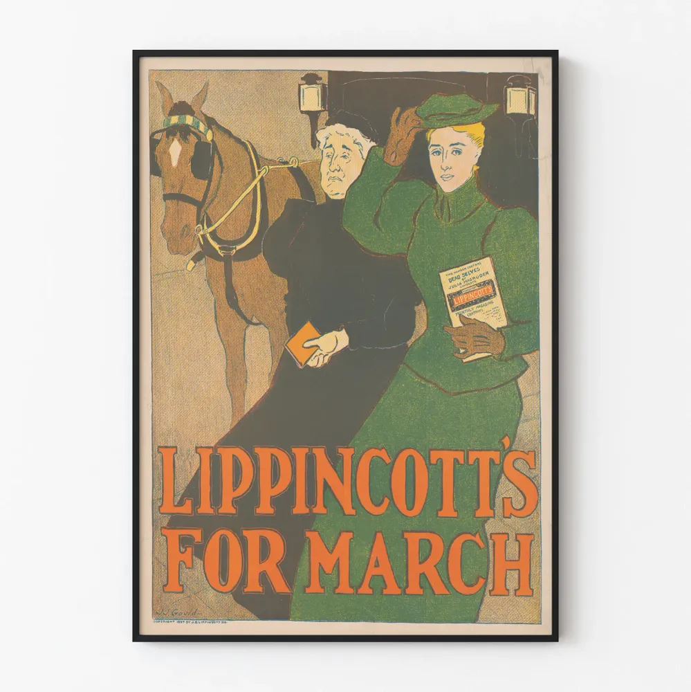 Vintagejuliste Lippincott's March - Retroseinustarakenne