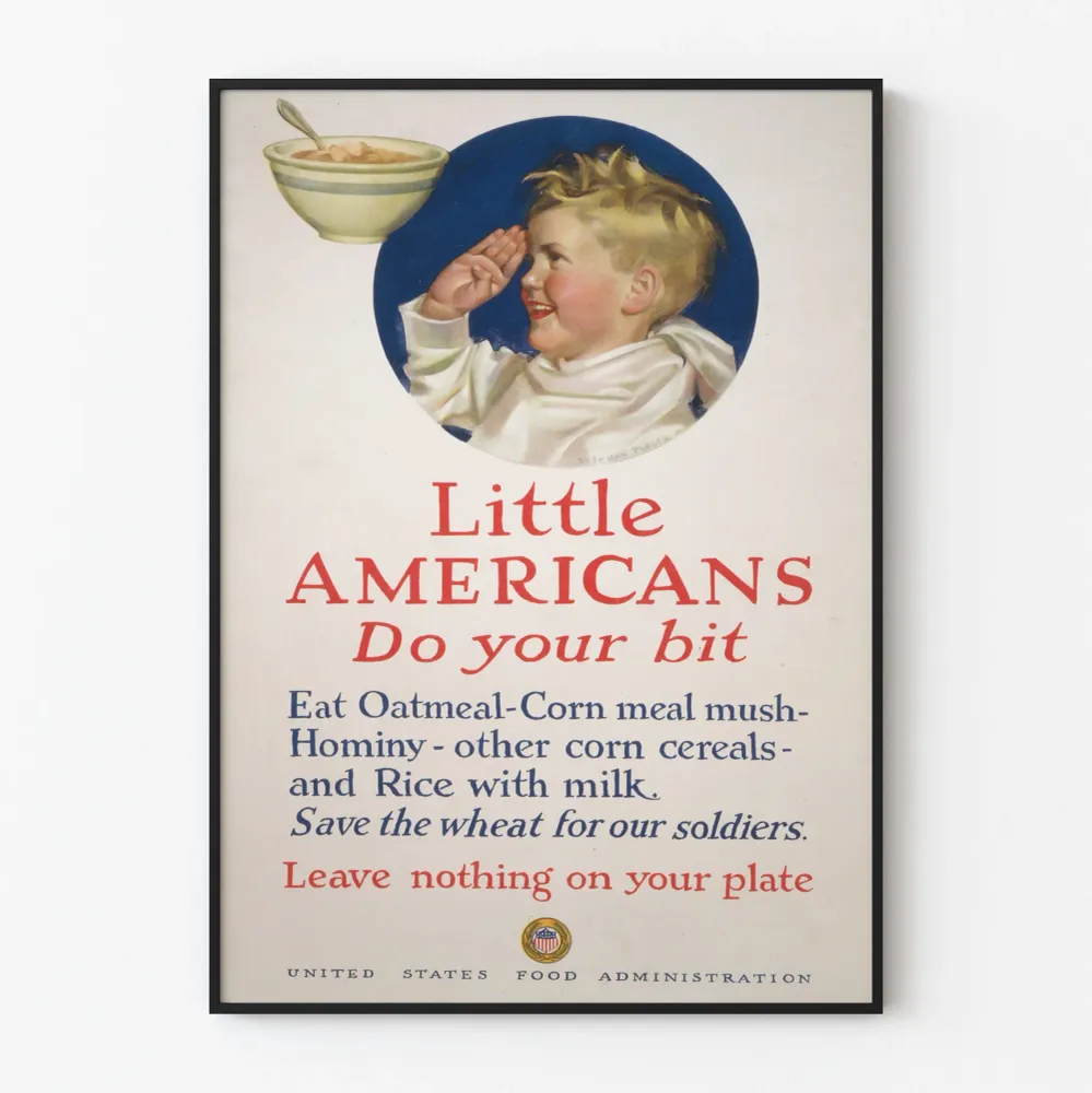 Vintagejuliste « Little Americans Do Your Bit » - Retroseinäkoriste