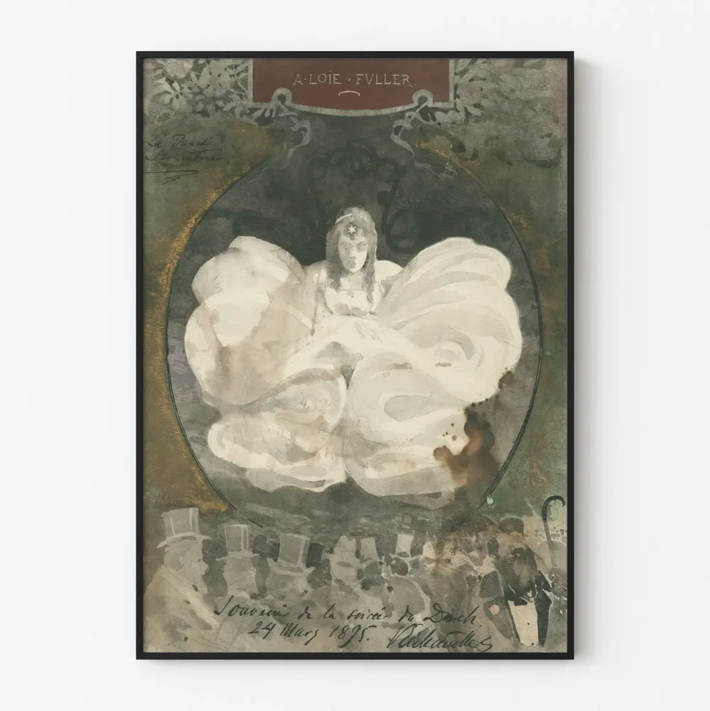 Vintagejuliste Loïe Fuller - Muisto sunnuntain 24. maaliskuuta 1895 illasta