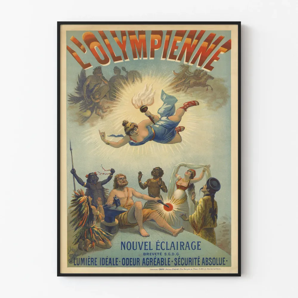 Vintagejuliste L'Olympienne - Uusi valaistus täydellisellä valolla