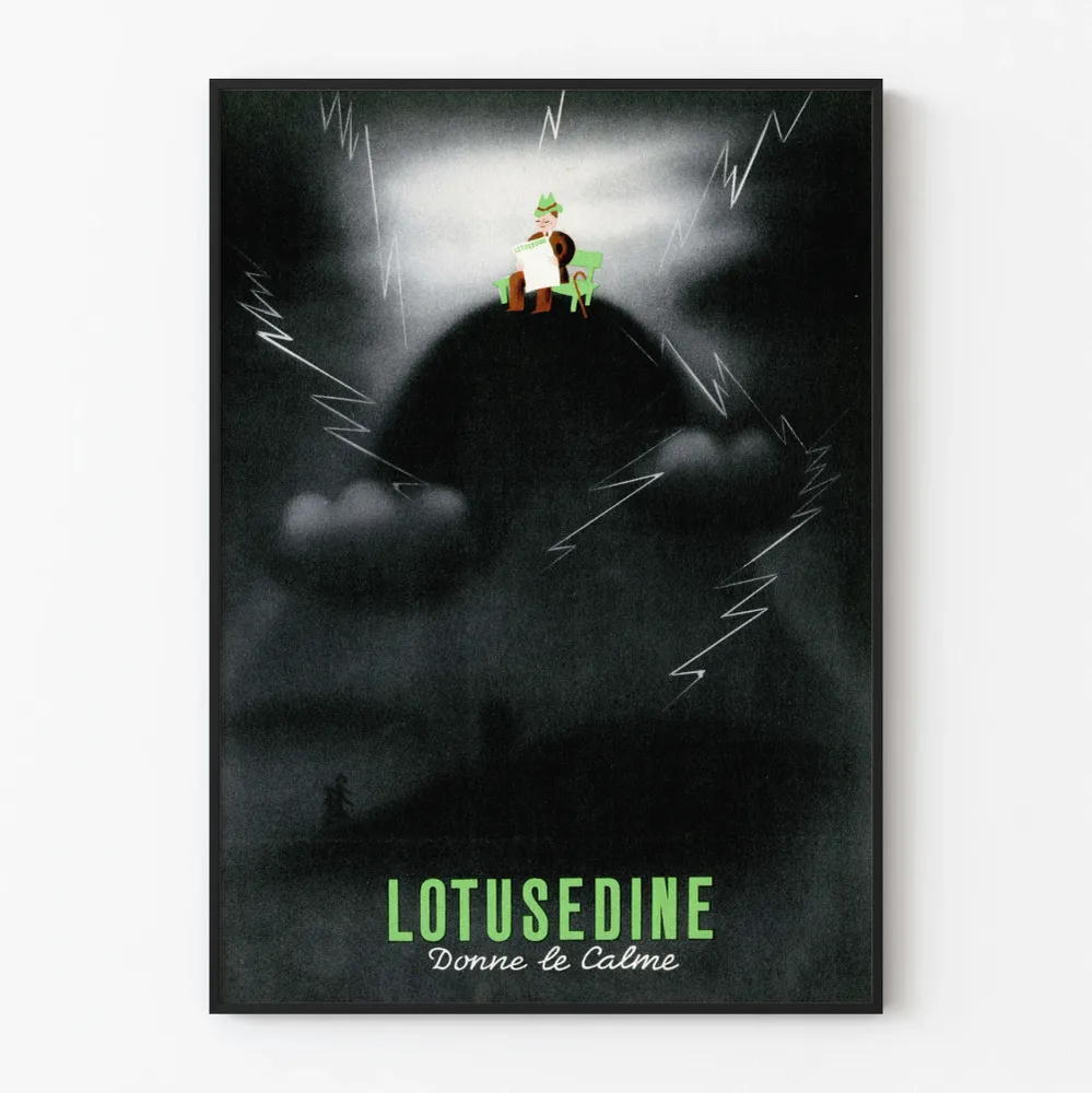 Vintagejuliste Lotusedine Donne le Calme - Rauhoittava seinäkoristelu
