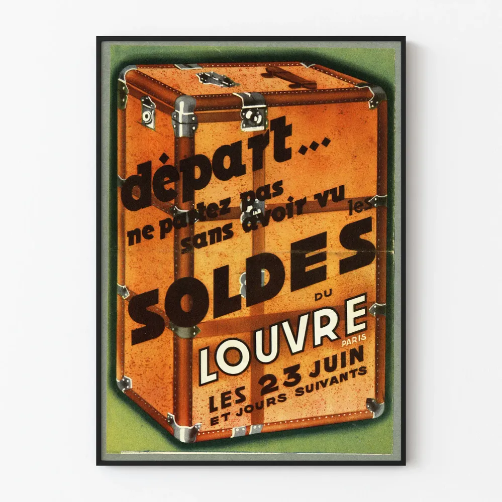 Vintagejuliste Louvre Pariisin alennusmyynnit – Matkalle lähtö