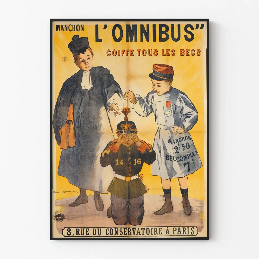Vintagejuliste Manchon L'Omnibus retroseinän koriste