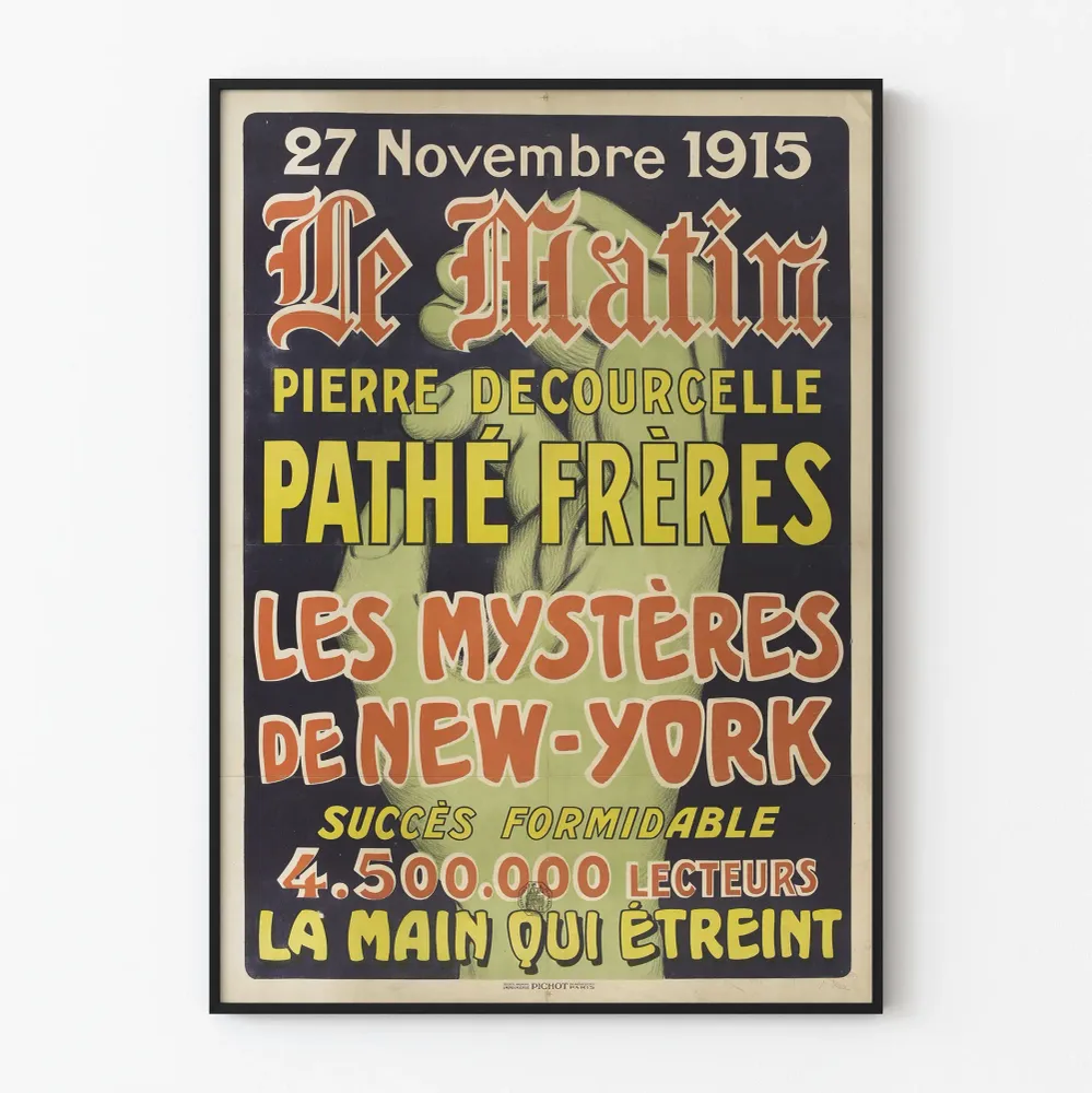 Vintagejuliste Le Matin - New Yorkin salaisuudet 1915