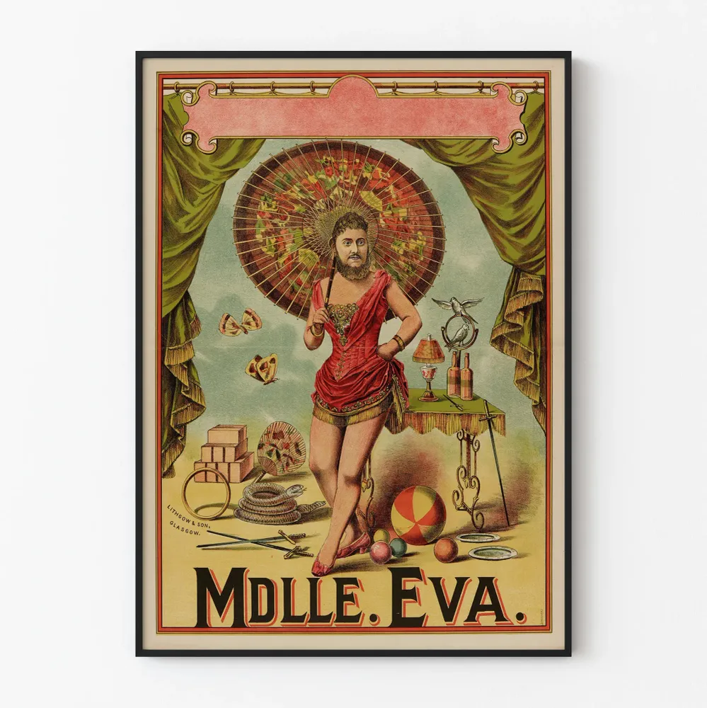 Vintagejuliste Mdlle Eva - Retro- ja alkuperäinen seinäkoriste