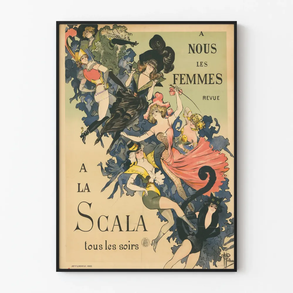 Vintagejuliste Meidän naiset -lehti La Scalassa