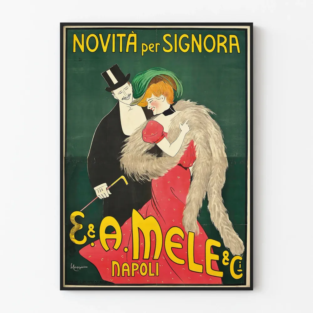 Vintagejuliste E & Mele Napoli - Tyylikäs seinäkoristelu