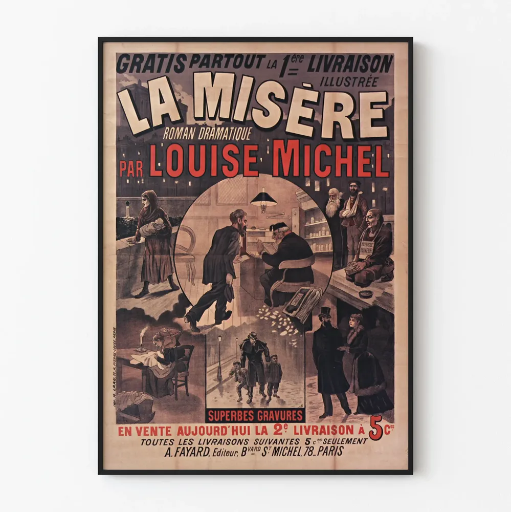 Vintagejuliste La Misère, Louise Michel