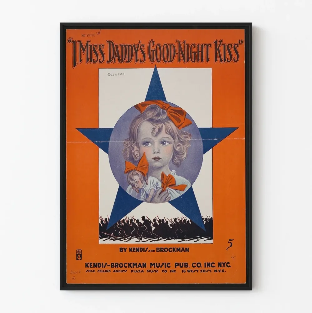 Vintagejuliste I Miss Daddy's Good Night Kiss