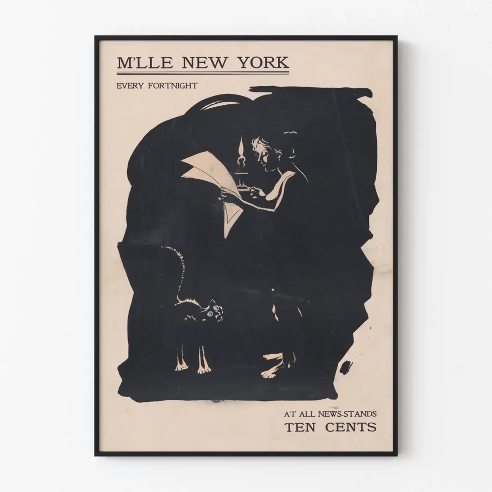 Vintagejuliste M'lle New York luento lamppujen äärellä