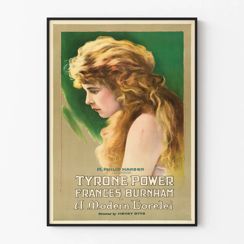 Vintagejuliste Moderni Lorelei seinäkoristukseen