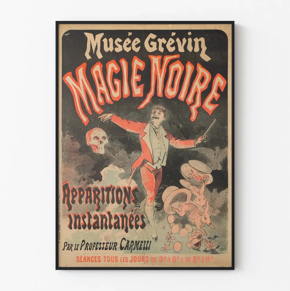 Vintagejuliste Musée Grévin Musta magia - Alkuperäinen seinäkoriste