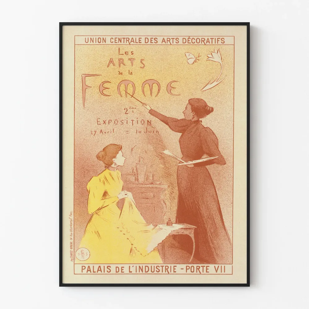 Vintagejuliste Naisen taiteet - Retroseinän koriste - Näyttely