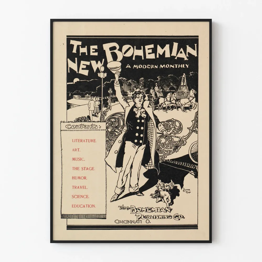 Vintagejuliste New Bohemian Monthly