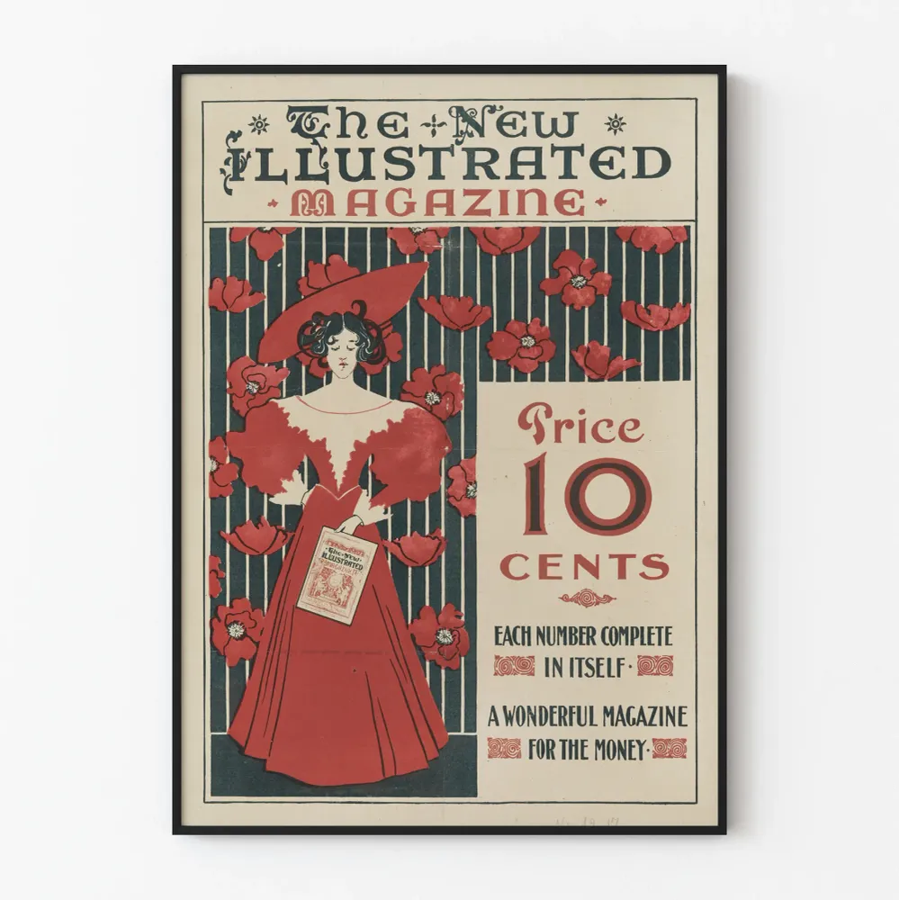 Vintagejuliste New Illustrated Magazine - Retroseinustakaluste