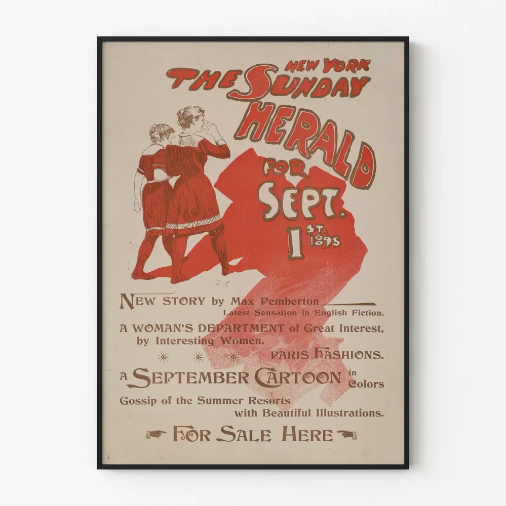 Vintagejuliste New York Sunday Herald - 1. syyskuuta 1895