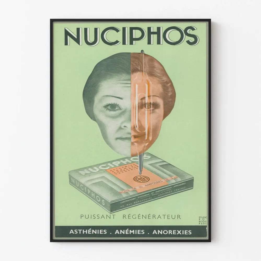 Vintagejuliste Nuciphos - Retroseinän koriste terveyteen ja hyvinvointiin
