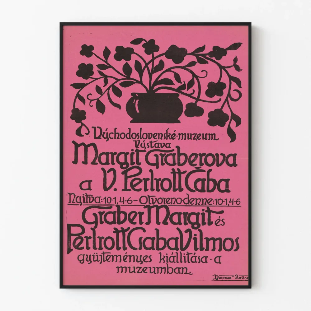 Vintagejuliste näyttelystä Margit Graberova ja V. Perlrott Caba