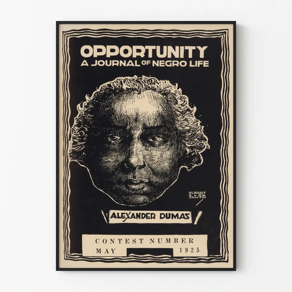 Vintagejuliste Opportunity - Mustan elämän lehti, Alexander Dumasin muotokuva 1925
