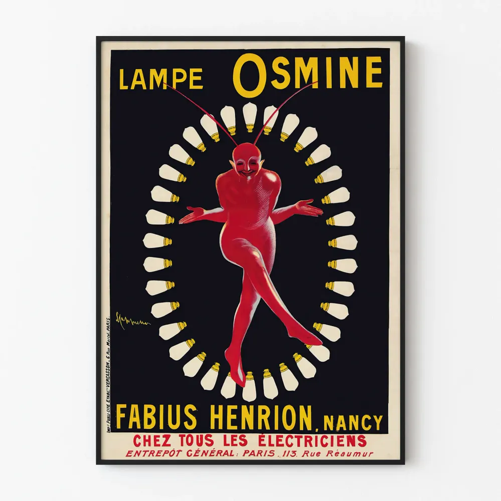 Vintagejuliste Osmine-lampusta – Retrovalaiseva seinäkoriste