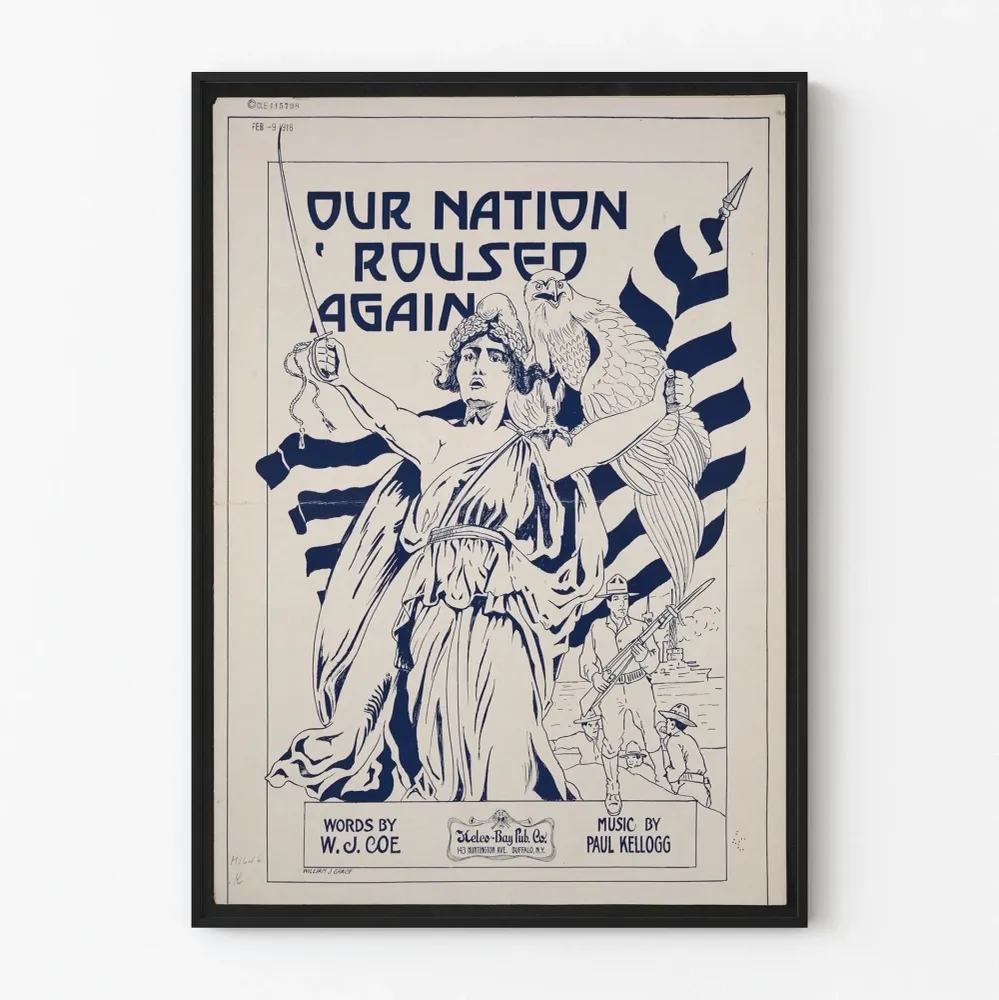Vintagejuliste Our Nation Roused Again - Isänmaallinen seinäkoristelu
