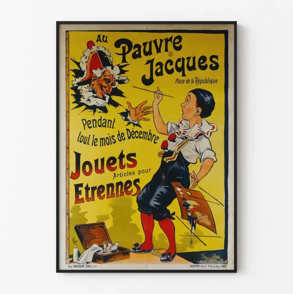 Vintagejuliste Au Pauvre Jacques - Lelut ja joululahjat joulukuulle