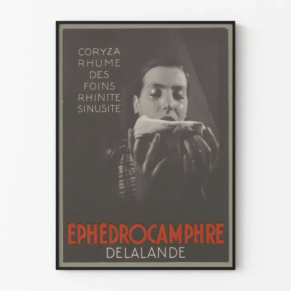Vintagejuliste Éphédrokamfer Delalande kylmään ja poskiontelotulehdukseen