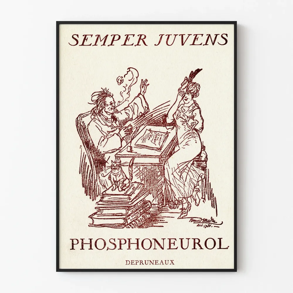 Vintagejuliste Phosphoneurol Semper Juvens teokselta Depruneaux