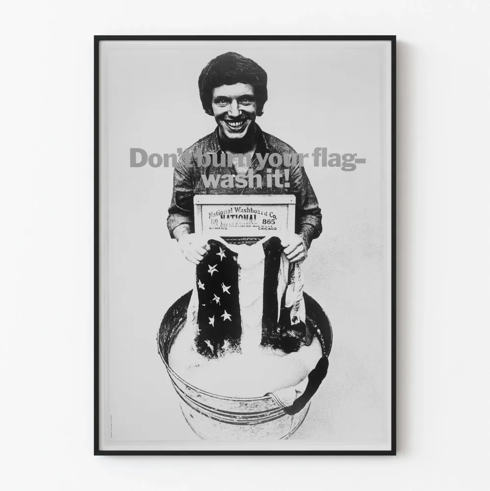 Vintagejuliste Älä polta lippuasi - Pese se seinäkoristeeksi