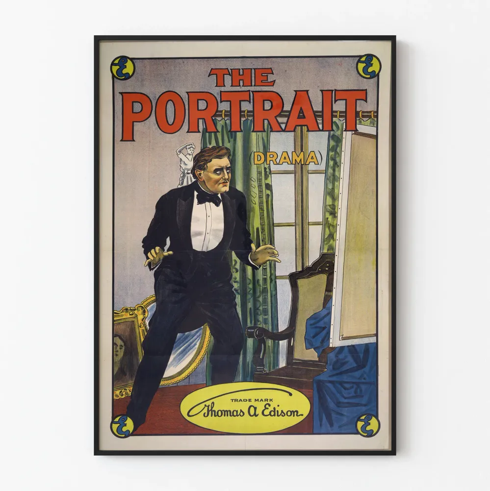 Vintagejuliste Portrait, draamaattinen tyyli 1900-luvun alussa