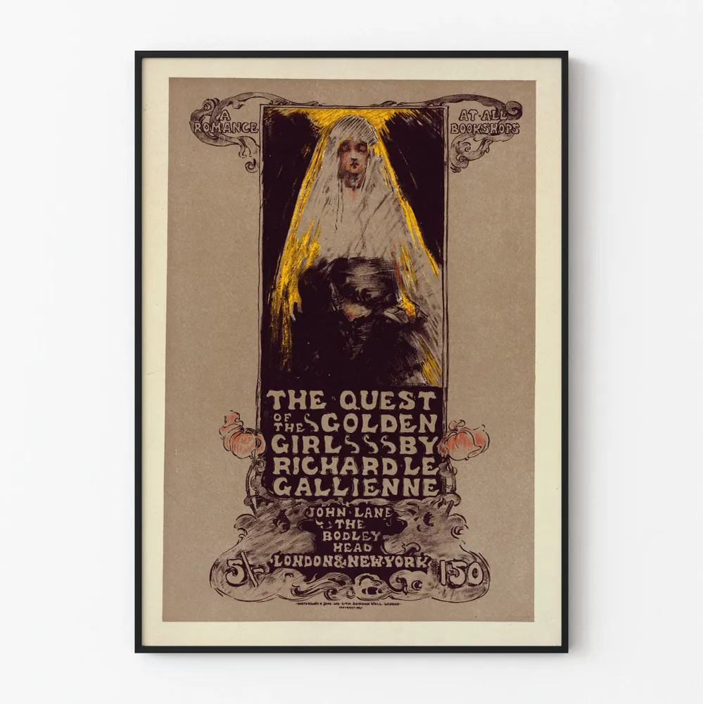 Vintagejuliste Quest Golden Girl seinäkoristetta varten