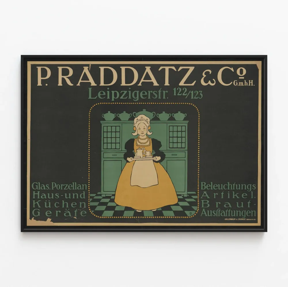 Vintagejuliste P. Raddatz & Co GmbH - Keittiön retroseinäkoristelu
