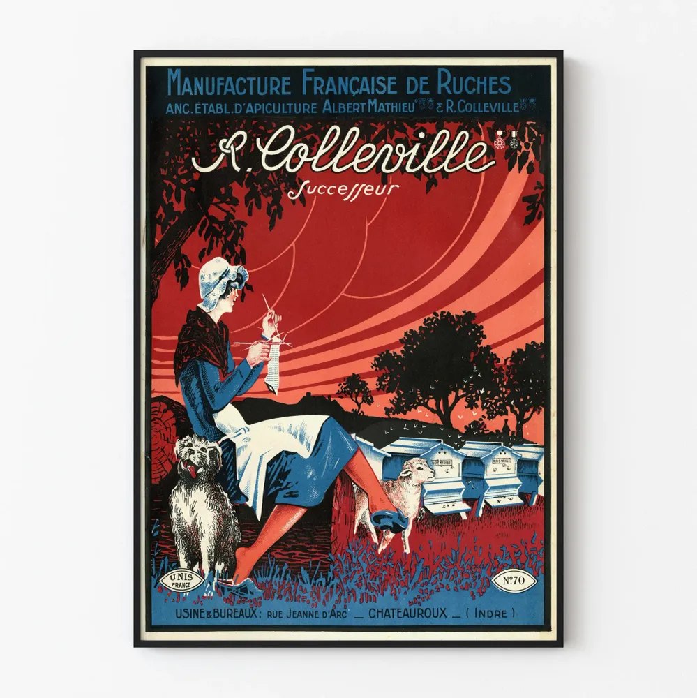 Vintagejuliste Ranskalainen mehiläispesutehdas R. Colleville