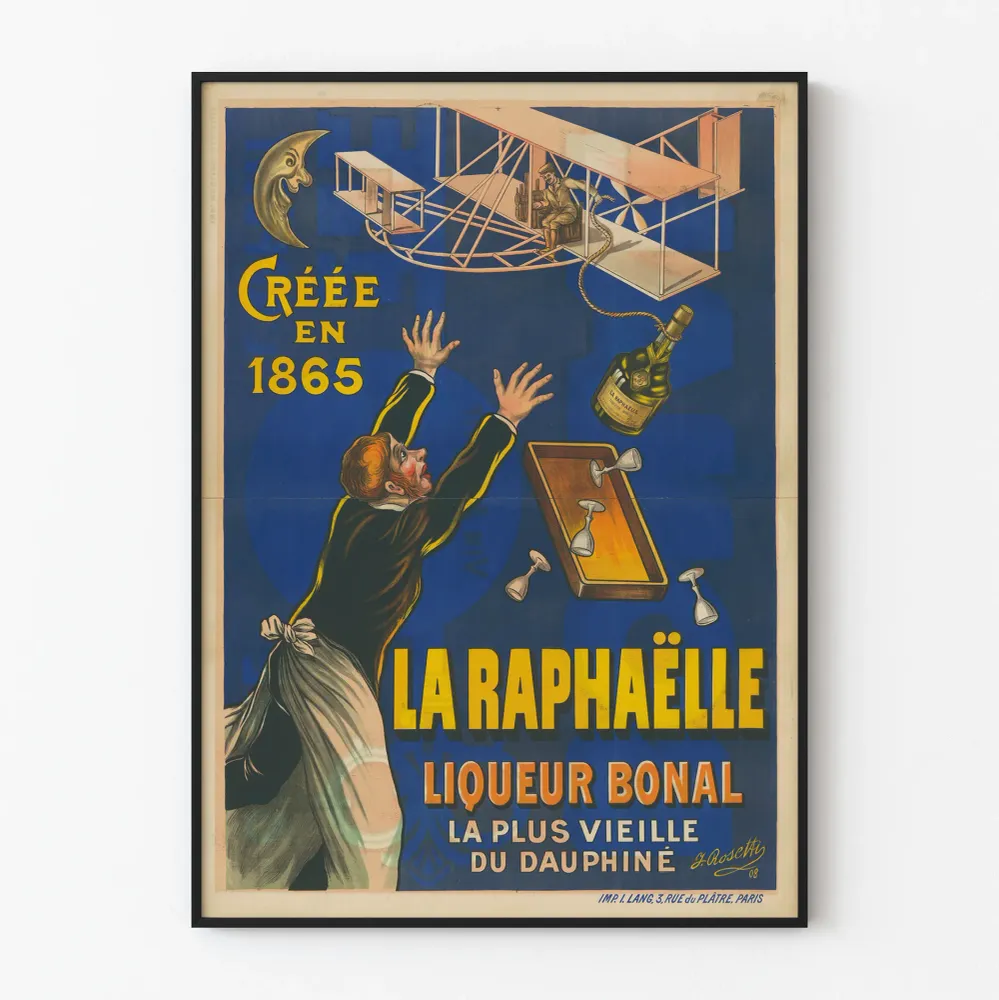 Vintagejuliste La Raphaëlle Liqueur Bonal 1865 seinäkoriste