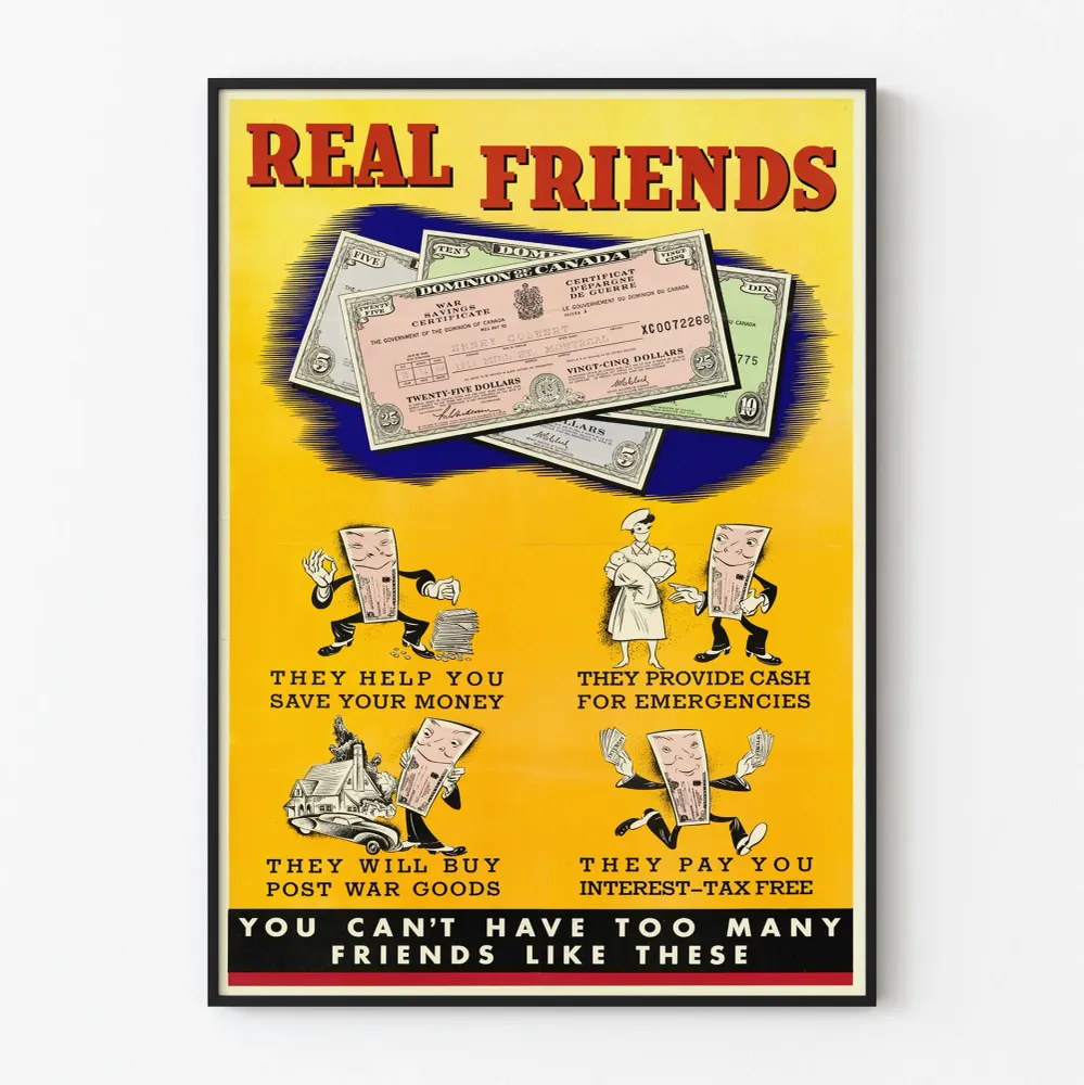 Vintagejuliste Real Friends - Kanadan sotilasavustus