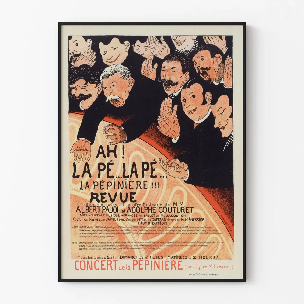 Vintagejuliste Revue Ah La Pé La Pé La Pépinière - Seinäsisustus teatteri